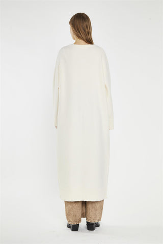 Cream Longline-Cardigan