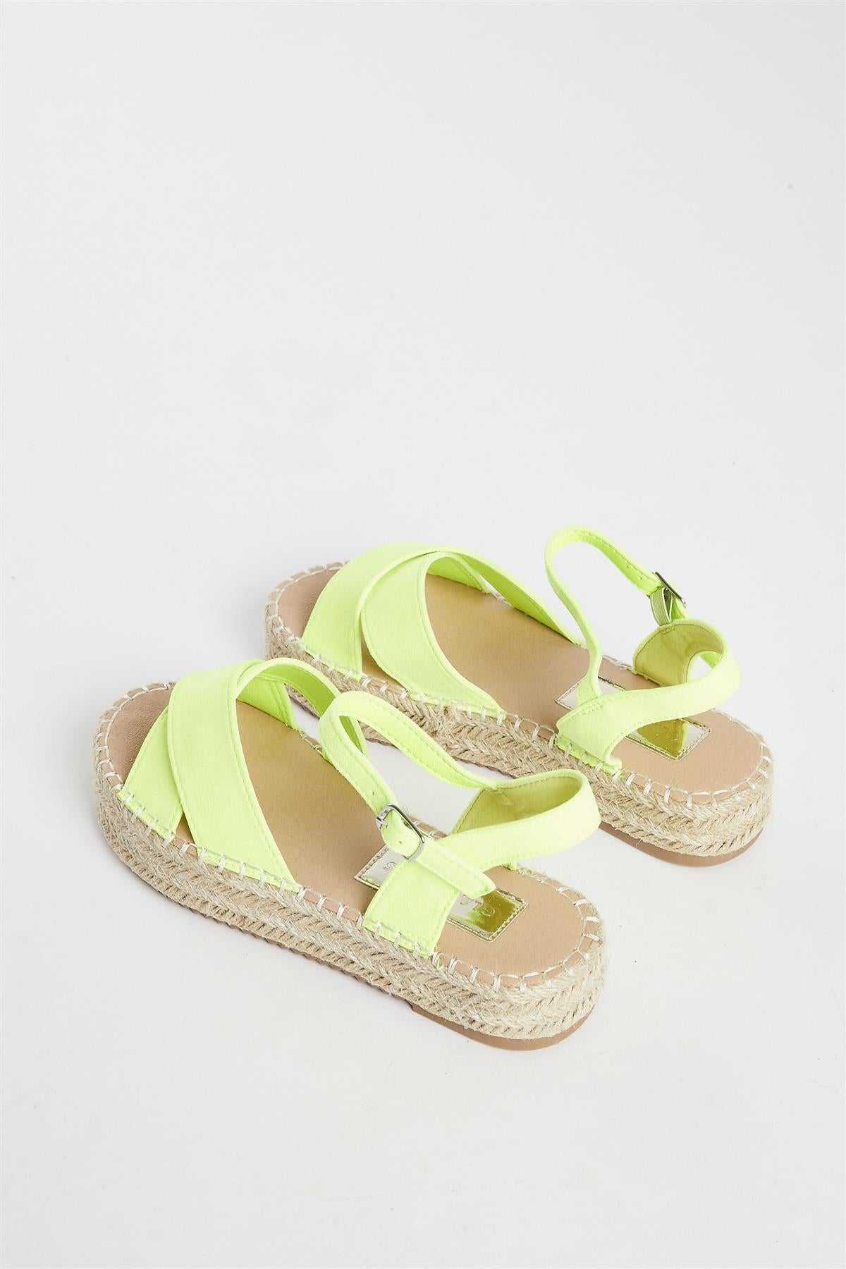 Lime Micro Espadrille Sandals