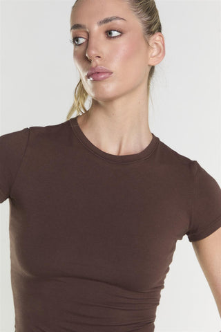 Crew Neck Top - Coffee