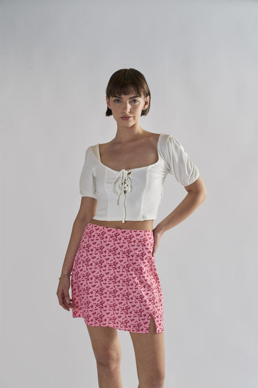 Off-White Tie-Front-Crop-Tops