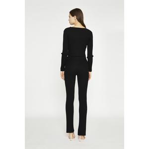 Black Knitted Flared Trousers