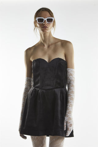 Black Bandeau Sweetheart Mini-Dress