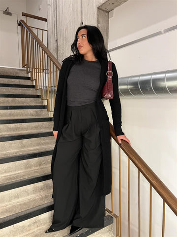 Black Long-Length Cardigan