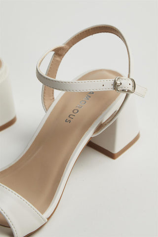 White Low Block-Heel Sandals