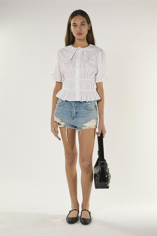 Vintage Blue High Waisted Denim Shorts