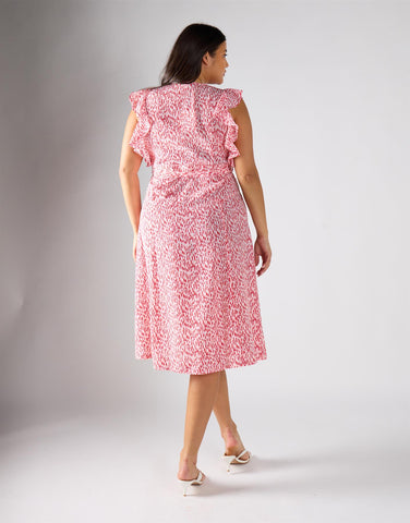 Glamorous Curve White Red Print Midi Dress