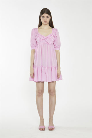 V-Neck Short Shift Dress - Candy Pink