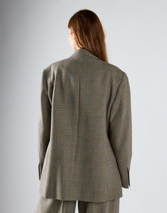 Stone Check Double Breasted Blazer