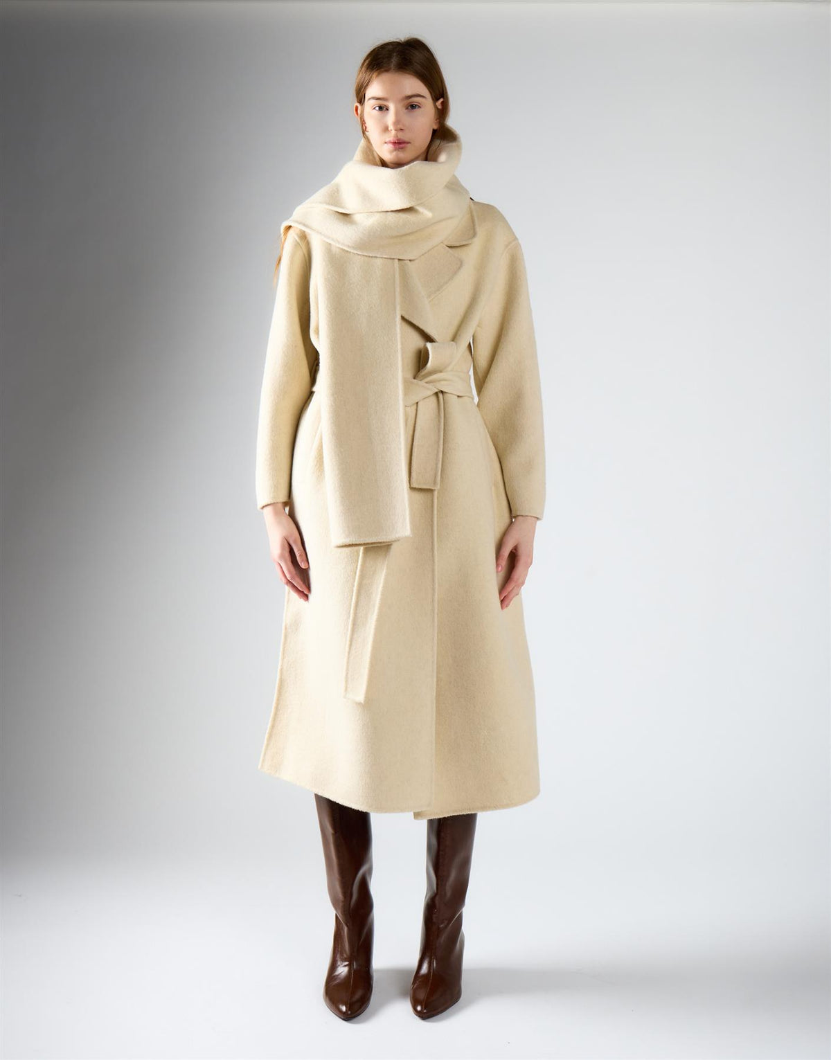 Cream Belted Coat