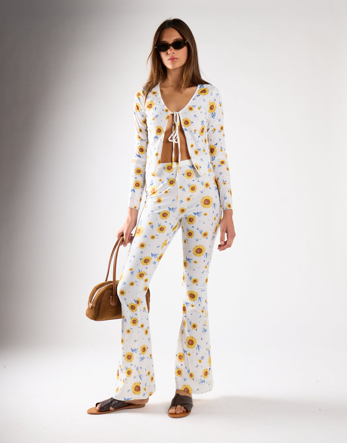 Sunflower Rib Flared Trousers