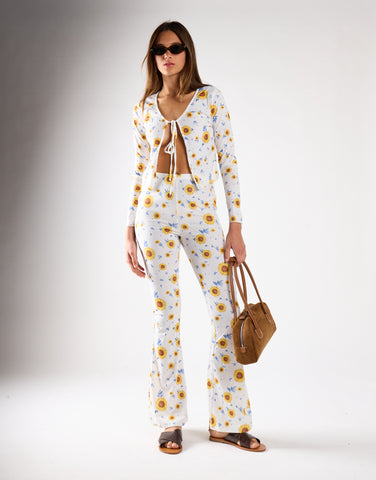 Sunflower Rib Tie-Front Top