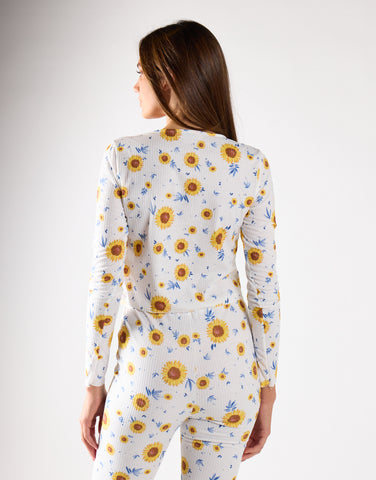 Sunflower Rib Tie-Front Top