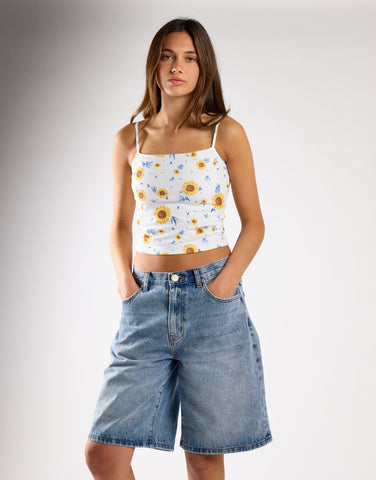Sunflower-Rib Crop-Top