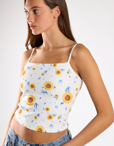 Sunflower-Rib Crop-Top