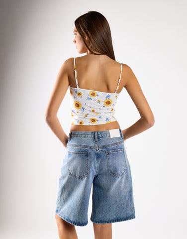 Sunflower-Rib Crop-Top