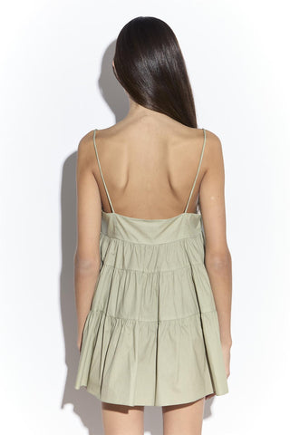 Light Khaki Empire Line Mini Dress