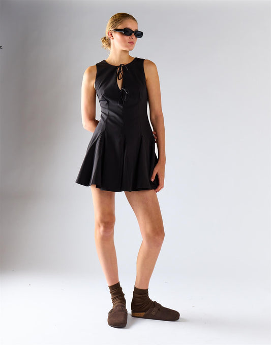 Black Tie Front Dress