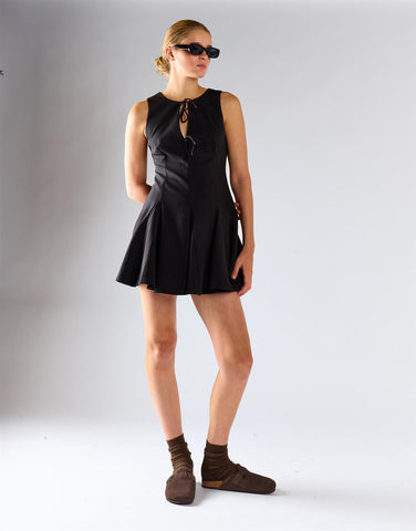 Black Tie Front Dress
