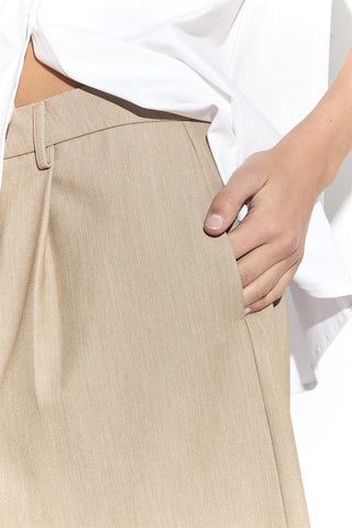 Tailored Long Shorts in Sand Colour