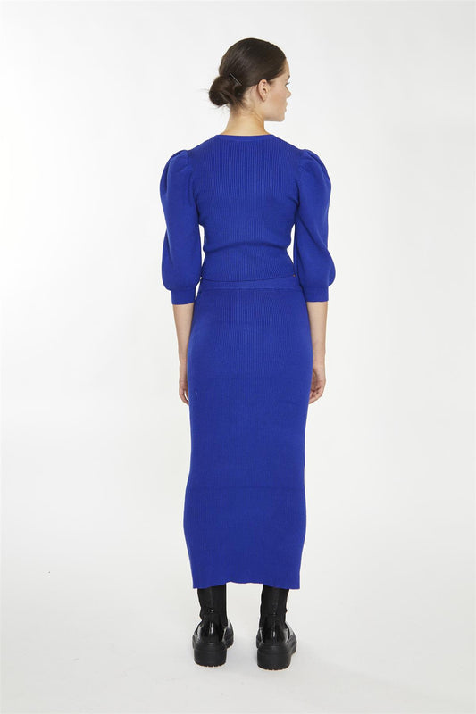 Royal-Blue Puff Sleeve Jumper
