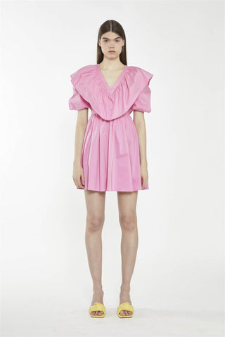 Bubblegum Pink Puff Sleeve Mini Dress