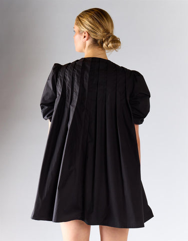 Black Pleated Dress Mini Dress