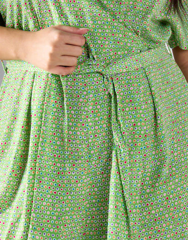 Glamorous Curve Green Multi Dot Jumpsuit