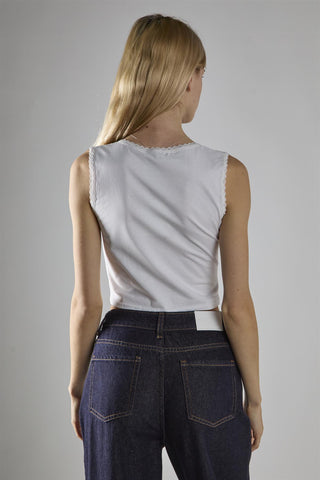 White V-Neck Crop-Top