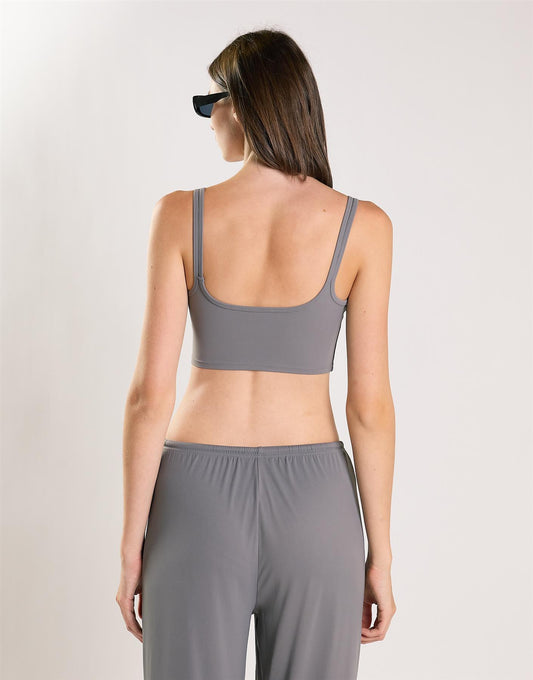 Agon Women's Dark Grey Cropped Top