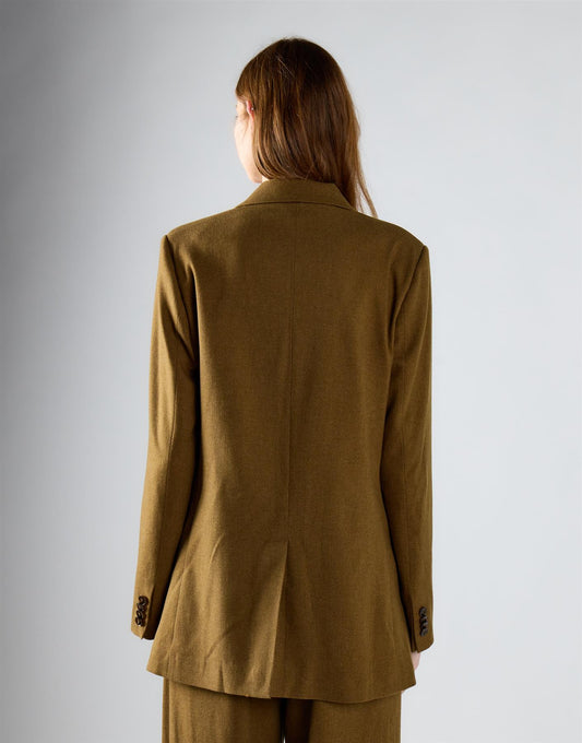 Olive Brown Button Detail Blazer