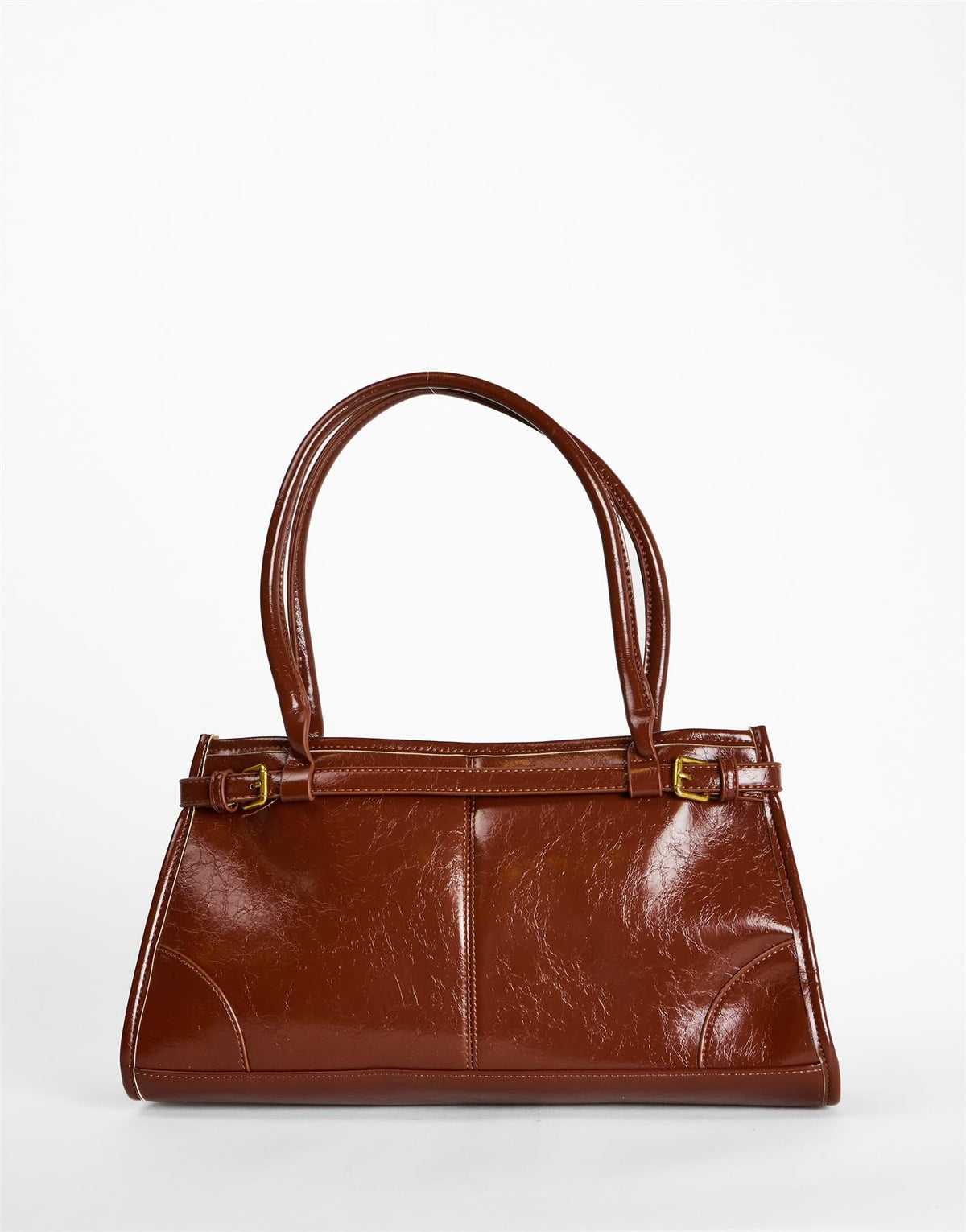 Dark Brown Buckle Detail Shoulder Bag