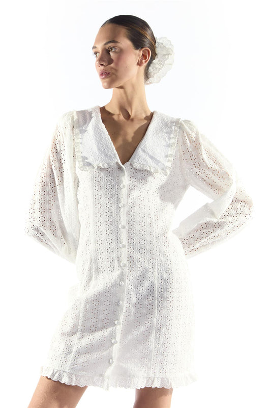 White Button Down Mini Dress