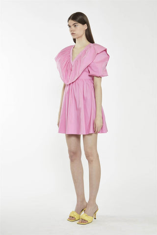 Bubblegum Pink Puff Sleeve Mini Dress