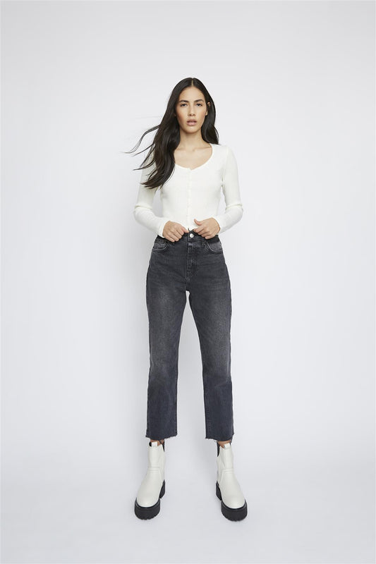 Cream Round Neck Top