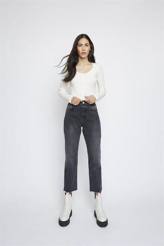 Cream Round Neck Top