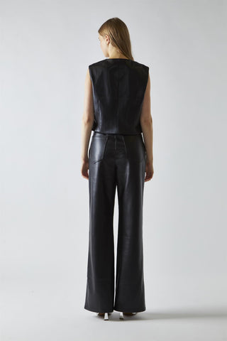 Black-PU Classic Waistcoat