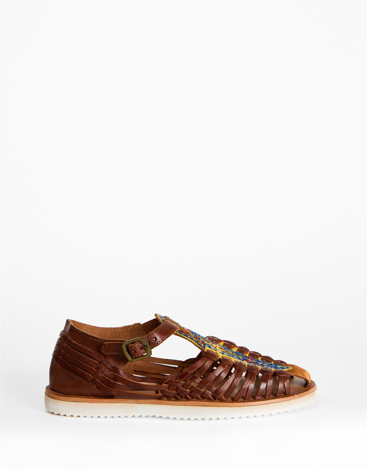 Tan Multi Woven Beaded Fisherman Sandals