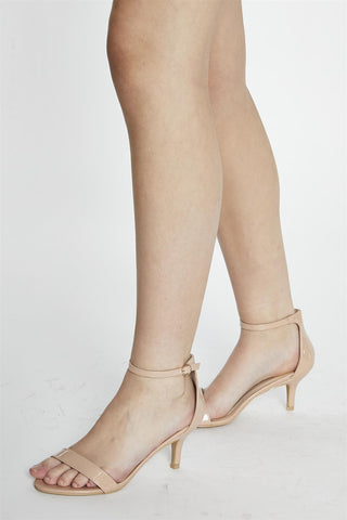 Nude Patent Strappy Mid Heel