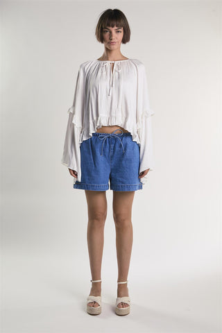 White Ruffle Blouse