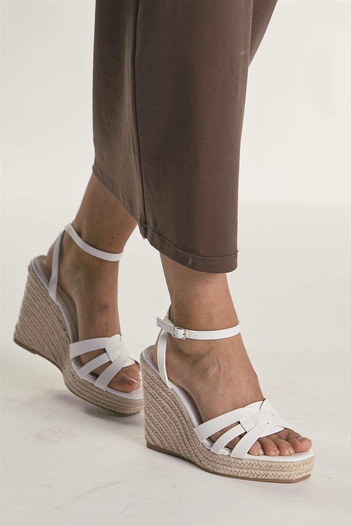 White Espadrille Wedges