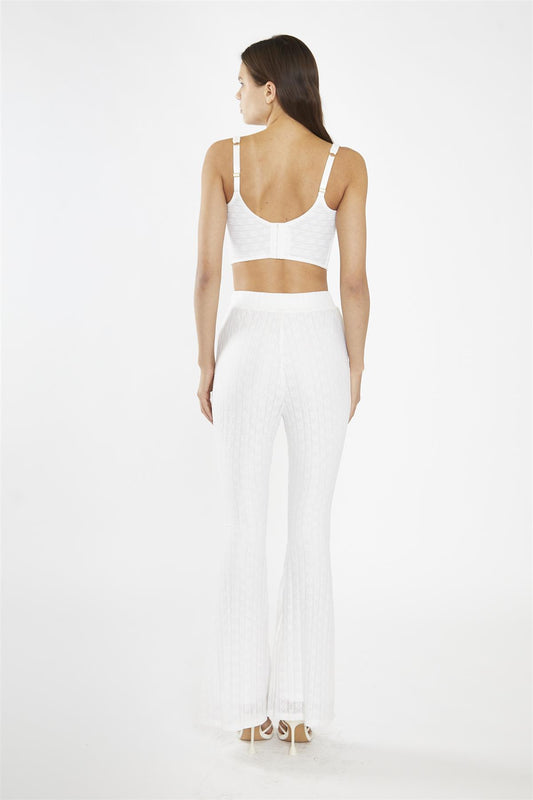 Off-White Lace High Waisted Flared Trousers