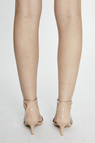 Nude Patent Strappy Mid Heel