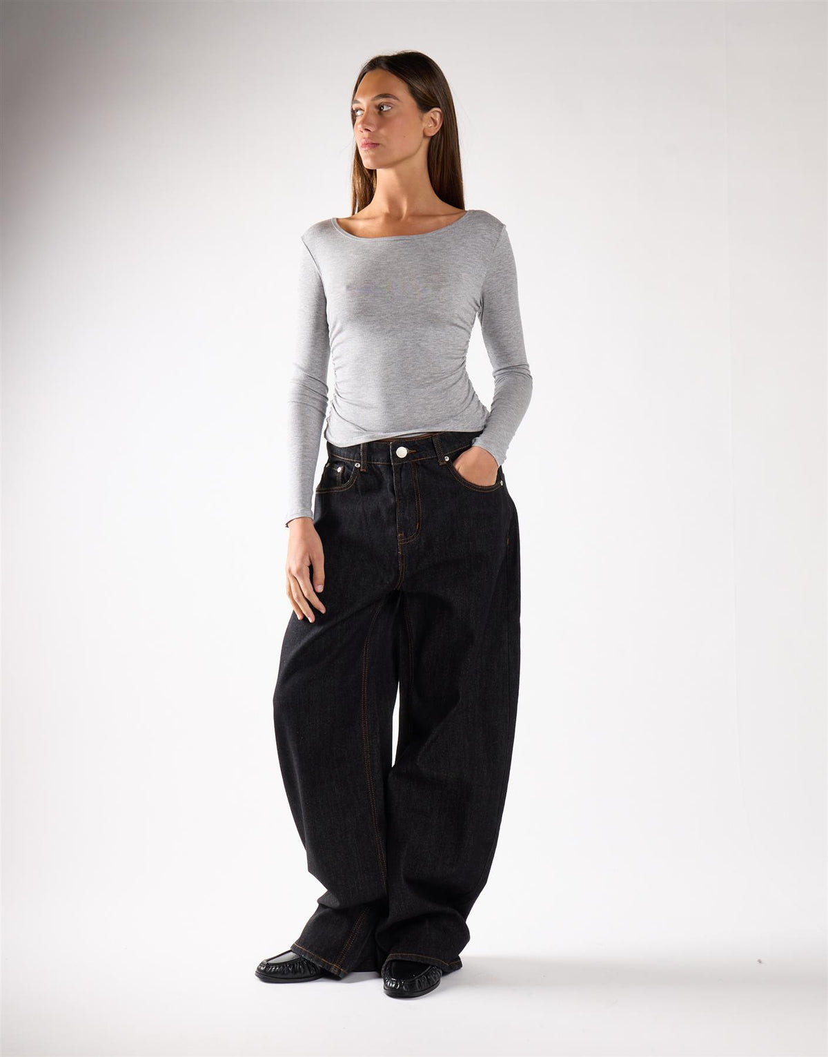 Indigo Wide Leg Baggy Jeans