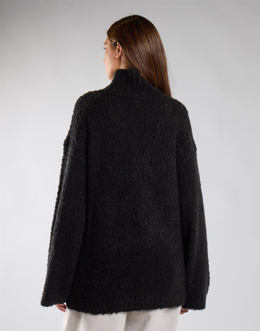 Black High Neck Oversized Jumper