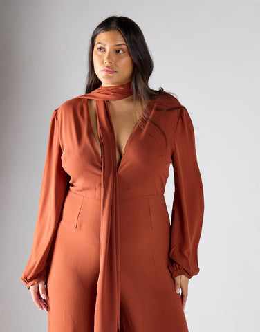 Glamorous Curve Rust Jumpsuit