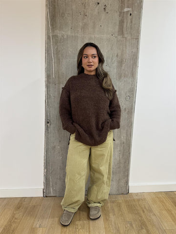 Chocolate Brown Oversized-Jumper