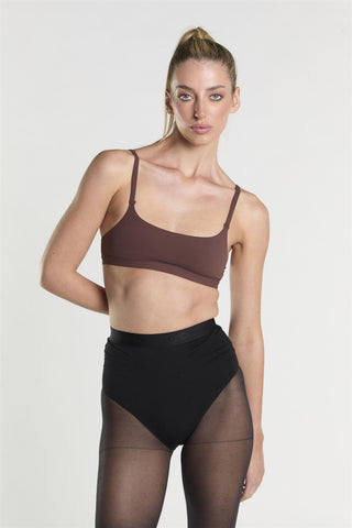 Agon Scoop Neck Bralette - Brown