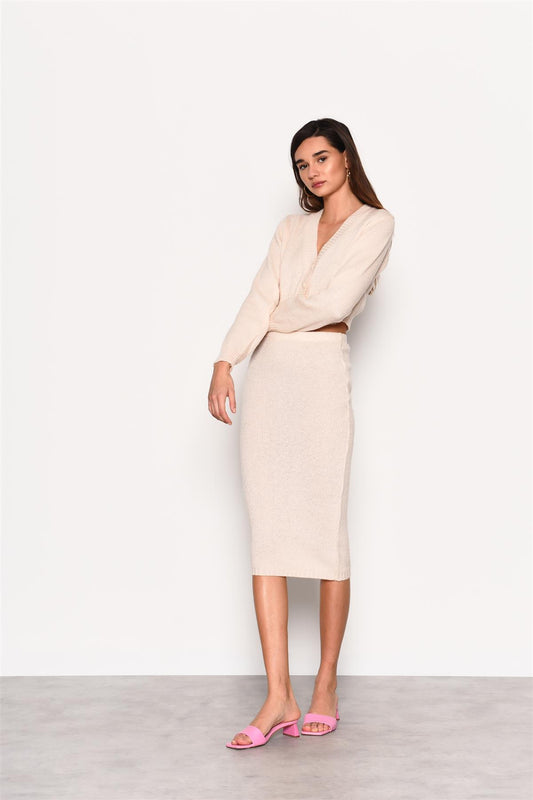 Vanilla Bodycon Midi-Skirt