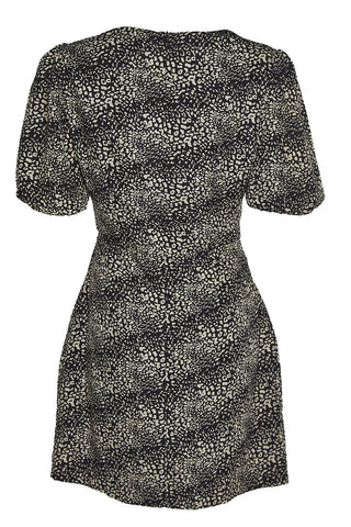 Leopard-Print Squiggle Crew-Neck Mini-Dress