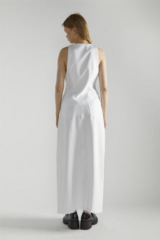 White Split Maxi-Skirt